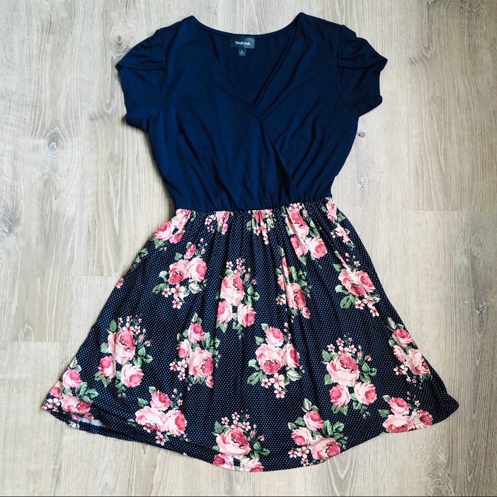 ModCloth navy floral dress